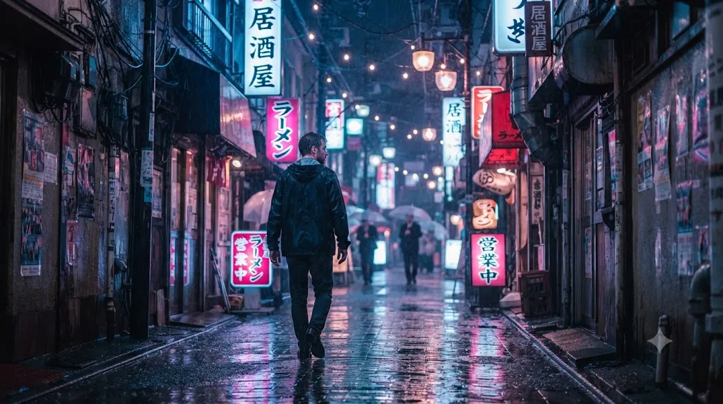 Veo rainy street motion example